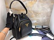 Prada Leather Bucket Bag (Black) 1BE030 - 3