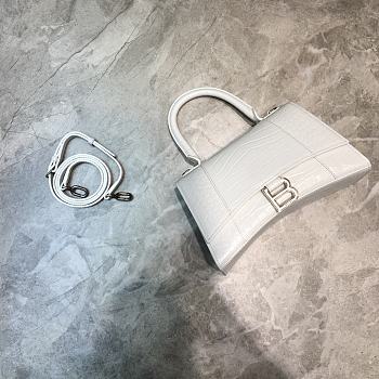 Balenciaga Hourglass Small Top Handle Bag (White) 23cm 5935461LRGM9016 