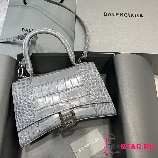 Balenciaga Hourglass Small Top Handle Bag (Grey) 23cm 5935461LR6Y1108  - 1
