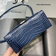 Balenciaga Hourglass Small Top Handle Bag (Crocodile Blue) 23cm   - 4