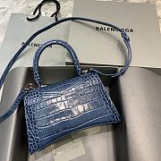 Balenciaga Hourglass Small Top Handle Bag (Crocodile Blue) 23cm   - 2