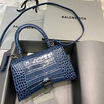 Balenciaga Hourglass Small Top Handle Bag (Crocodile Blue) 23cm  