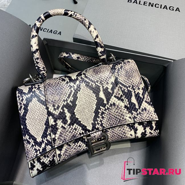 Balenciaga Hourglass Small Top Handle Bag (Graphite_Black) 23cm 59354613B451260  - 1