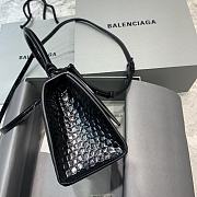 Balenciaga Hourglass Small Top Handle Bag (Crocodile Black Graffiti) 23cm - 2