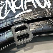 Balenciaga Hourglass Small Top Handle Bag (Crocodile Black Graffiti) 23cm - 4
