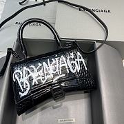 Balenciaga Hourglass Small Top Handle Bag (Crocodile Black Graffiti) 23cm - 1