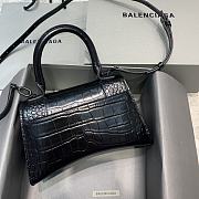 Balenciaga Hourglass Small Top Handle Bag (Crocodile Black Graffiti) 23cm - 5