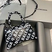 Balenciaga Hourglass Small Top Handle Bag (Cow Logo) 23cm  - 2