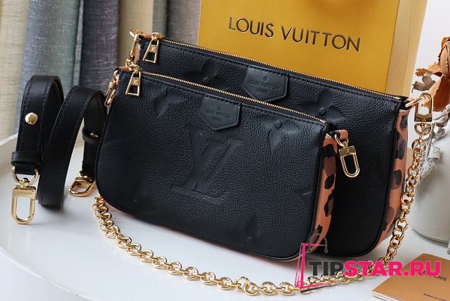 LV Multi Pochette Accessories Handbag Leopard Print (Black) M45777   - 1