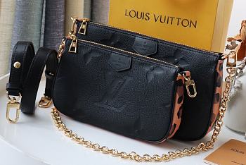 LV Multi Pochette Accessories Handbag Leopard Print (Black) M45777  