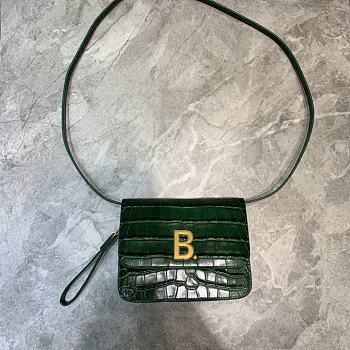 Balenciaga Women's B. Small Bag Shiny Crocodile (Green) 592898 