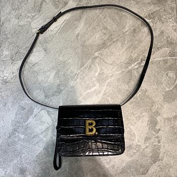 Balenciaga Women's B. Small Bag Shiny Crocodile (Black) 6181561LR7M1000 