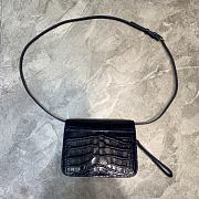Balenciaga Women's B. Small Bag Shiny Crocodile (Navy) 6181561LR7M4611  - 3