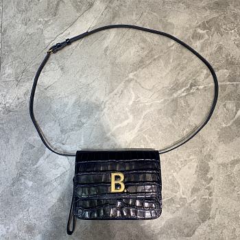 Balenciaga Women's B. Small Bag Shiny Crocodile (Navy) 6181561LR7M4611 