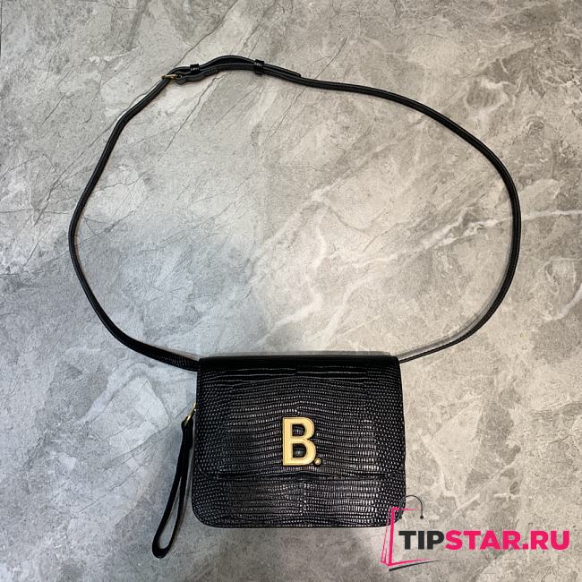 Balenciaga Women's B. Small Bag Lizard Pattern (Black) 592898  - 1