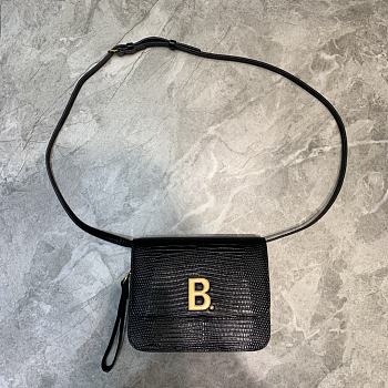 Balenciaga Women's B. Small Bag Lizard Pattern (Black) 592898 