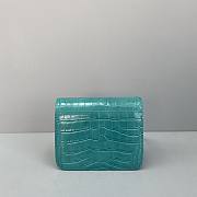 Balenciaga B Bag Small Square Bag (Crocodile Blue) 92951  - 6
