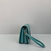 Balenciaga B Bag Small Square Bag (Crocodile Blue) 92951  - 4