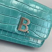 Balenciaga B Bag Small Square Bag (Crocodile Blue) 92951  - 2