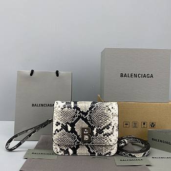 Balenciaga B Bag Small Square Bag (Snake Brown) 92951 
