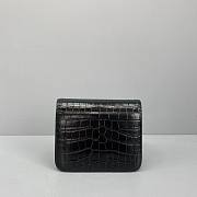 Balenciaga B Bag Small Square Bag (Crocodile Black) 92951  - 4