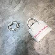 Balenciaga Women's Ville Small Top Handle Bag (White With Pink Characters)  - 1