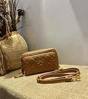 Dior Caro Double Pouch (Brown) 5037  - 1