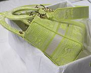 Dior Medium Lady D-Lite Toile de Jouy Reverse Embroidery Bag (Lime) M0565ORGO_M60E  - 4