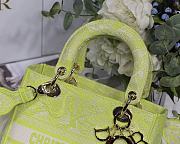 Dior Medium Lady D-Lite Toile de Jouy Reverse Embroidery Bag (Lime) M0565ORGO_M60E  - 2