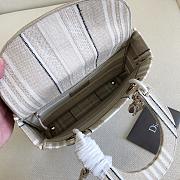 Dior Medium Lady D-Lite D-Stripes Embroidery Bag (Gray)   - 4