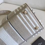 Dior Medium Lady D-Lite D-Stripes Embroidery Bag (Gray)   - 3
