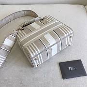 Dior Medium Lady D-Lite D-Stripes Embroidery Bag (Gray)   - 2