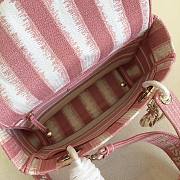 Dior Medium Lady D-Lite Bag D-Stripes Embroidery (Pink) M0565ORFQ_M912  - 5