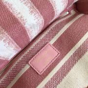 Dior Medium Lady D-Lite Bag D-Stripes Embroidery (Pink) M0565ORFQ_M912  - 6