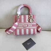 Dior Medium Lady D-Lite Bag D-Stripes Embroidery (Pink) M0565ORFQ_M912  - 1