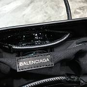 Balenciaga Women's Shopping XXS North South Tote Bag (Pattern Leather Black)  - 5