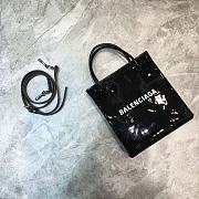 Balenciaga Women's Shopping XXS North South Tote Bag (Pattern Leather Black)  - 1