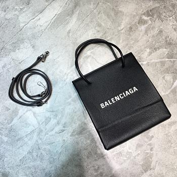 Balenciaga Women's Shopping XXS North South Tote Bag (Tumble Pattern Black) 