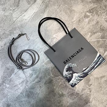 Balenciaga Women's Shopping XXS North South Tote Bag (Grey Wave) 
