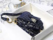 DIOR Saddle Bag Oblique Embroidery (Blue Velvet)   - 5