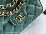 Chanel Mini Messenger Bag in Grained Calfskin (Green)  - 6