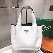 PRADA Dynamique Leather Tote (Chalk White) 25cm 1BG335_2DKV_F0LH8_V_OOM  - 1