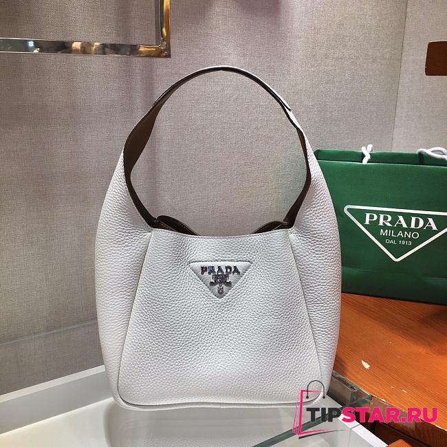 PRADA Leather Handbag (Chalk White) 23cm 1BC127_2DKV_F0LH8_V_OOM - 1