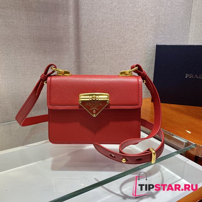 PRADA Saffiano Leather Symbole Bag (Red)  - 1