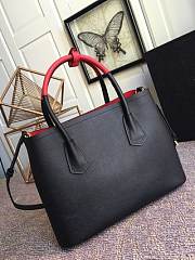 PRADA Medium Saffiano Leather Double Bag (Black_Fiery Red) 1BG775_2A4A_F0LJ4_V_OOO  - 5
