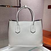 PRADA Medium Saffiano Leather Double Bag (White_Black) 1BG775_2A4A_F0G3Z_V_OOO  - 2