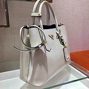 PRADA Medium Saffiano Leather Double Bag (White_Black) 1BG775_2A4A_F0G3Z_V_OOO  - 5