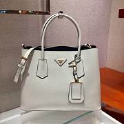 PRADA Medium Saffiano Leather Double Bag (White_Black) 1BG775_2A4A_F0G3Z_V_OOO  - 1