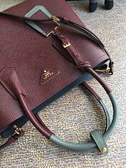 PRADA Medium Saffiano Leather Double Bag (Burgundy) 1BG775  - 6