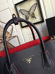 PRADA Medium Saffiano Leather Double Bag (Black) 1BG775  - 2